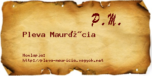 Pleva Maurícia névjegykártya